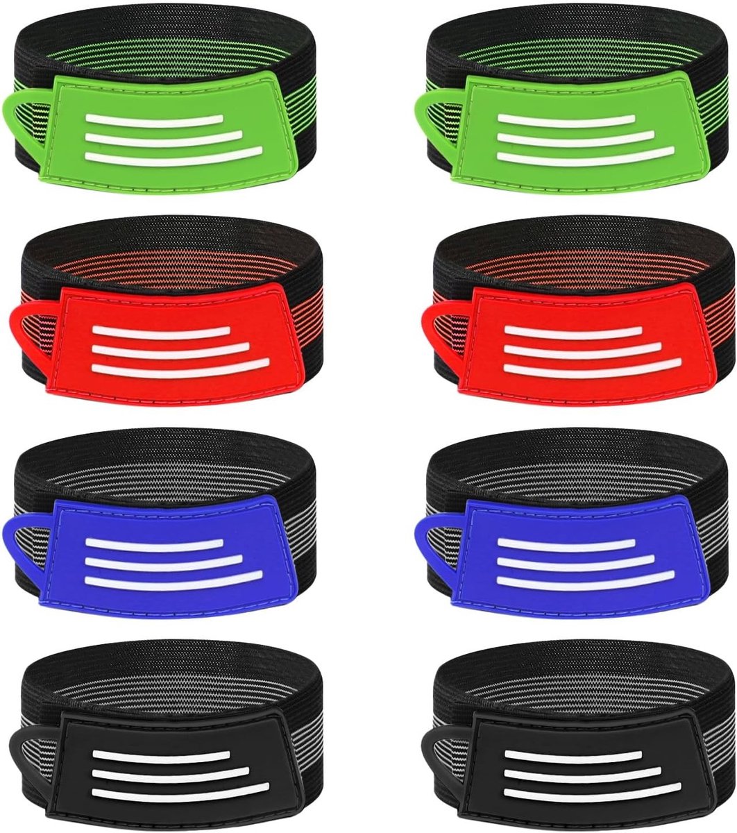 Reflecterende Fietspantalons Clips - Set van 8 Elastische Reflectoren voor Fietsen, Joggen en Wandelen