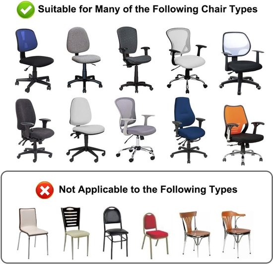 Verstelbare Zwarte Stoelhoes voor Kantoorstoelen, Geschikt voor 35-48 cm, Bescherming en Stijl — afbeelding 3