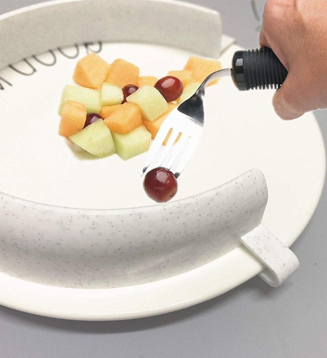 Food Guard voor Parkinson-patiënt, clip-on morsen voorkomen scheppen voedsel eethulp assistent, gemakkelijker eten voor gehandicapten, ouderen, gehandicapten en beroerte