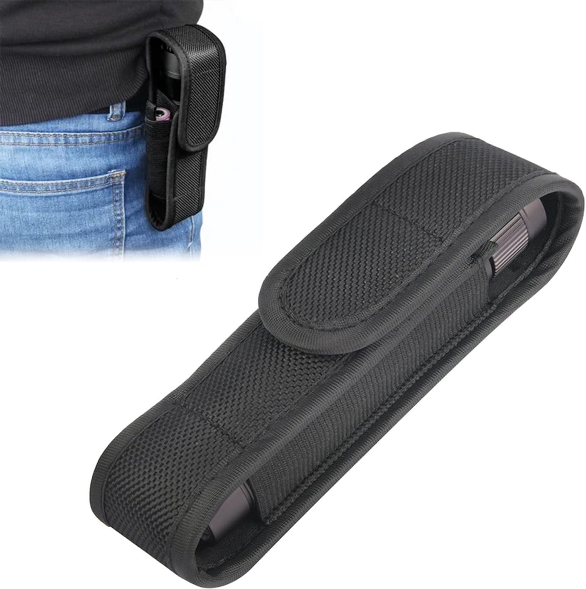 Zaklamphoes van nylon, zaklamp, tactische zaklamp, riemtas voor zaklamp, tactische zaklamp, universele hangtas voor jacht, camping
