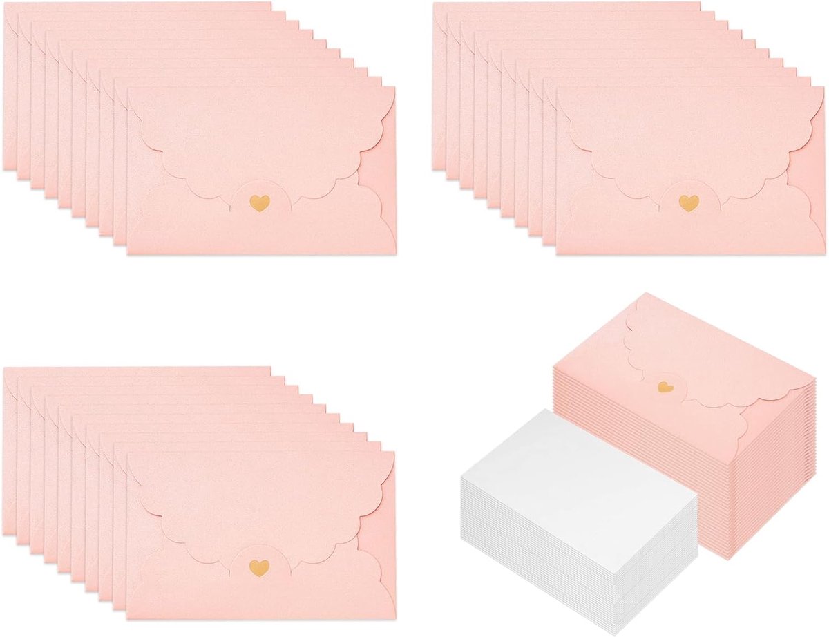 30 stuks enveloppen roze, 17,5 x 11 cm, parelpapier enveloppen