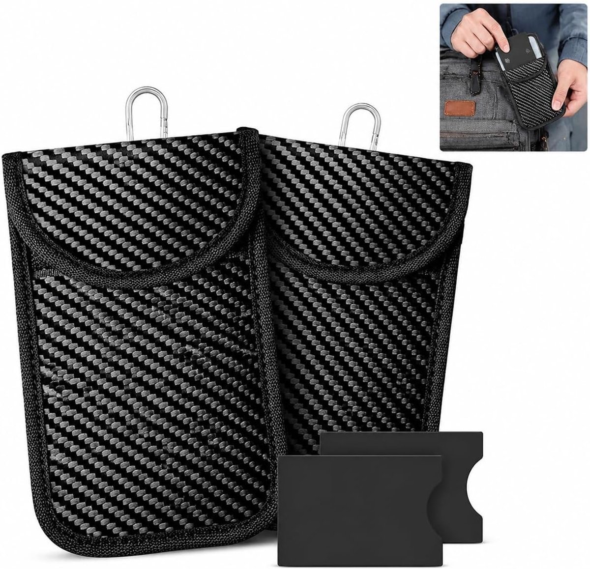 Go Beschermhoes 2-pack (14x9 cm) – RFID-afscherming, waterdicht & universeel compatibel met BMW, Mercedes, Audi, Ford – Bescherm uw autosleutel tegen hacken en ongeautoriseerde toegang