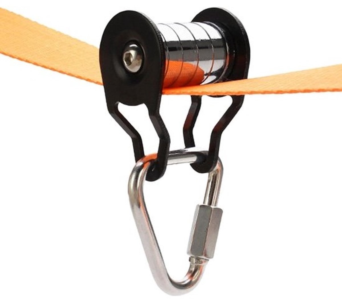 Slack Line Slider - Ziplinekatrol - Voor buiten spelen - 5 stalen rollen - Capaciteit van 180 kg - Metaal