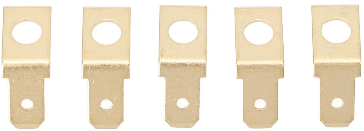 100 Stuks Snelle Ontkoppel Terminals Niet-Geïsoleerde Solderloze Adapters voor 10 Volt 1/4 Inch Spade Messing Crimp Terminals met Hoge Betrouwbaarheid en Duurzaamheid
