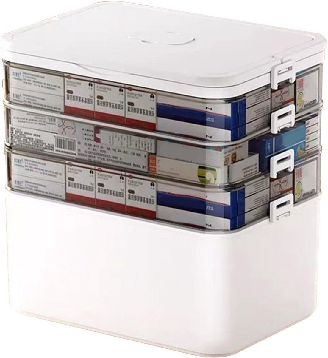 Multi-functionele medicijnbox met 4 niveaus, draagbare pillendoos voor georganiseerd gebruik