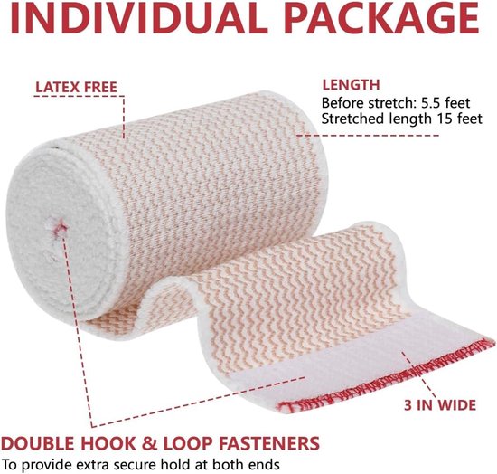 Premium Compressiewondenbandages 6 Rollen 7.5cm Zelfsluitende Elastische Wikkels voor Pols en Ellebogen, Herbruikbare Verbanden voor Blessures en Ondersteuning — afbeelding 5