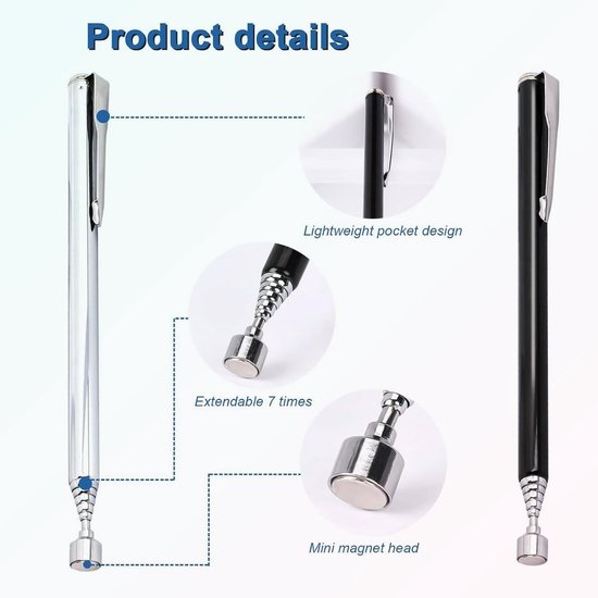 Telescopische Magnetische Verzameltool met Uittrekbare Stang van 64 cm en 1,5 lb Hechttool voor Schroeven en Moeren, Ideaal voor Klussen en Reparaties — afbeelding 2