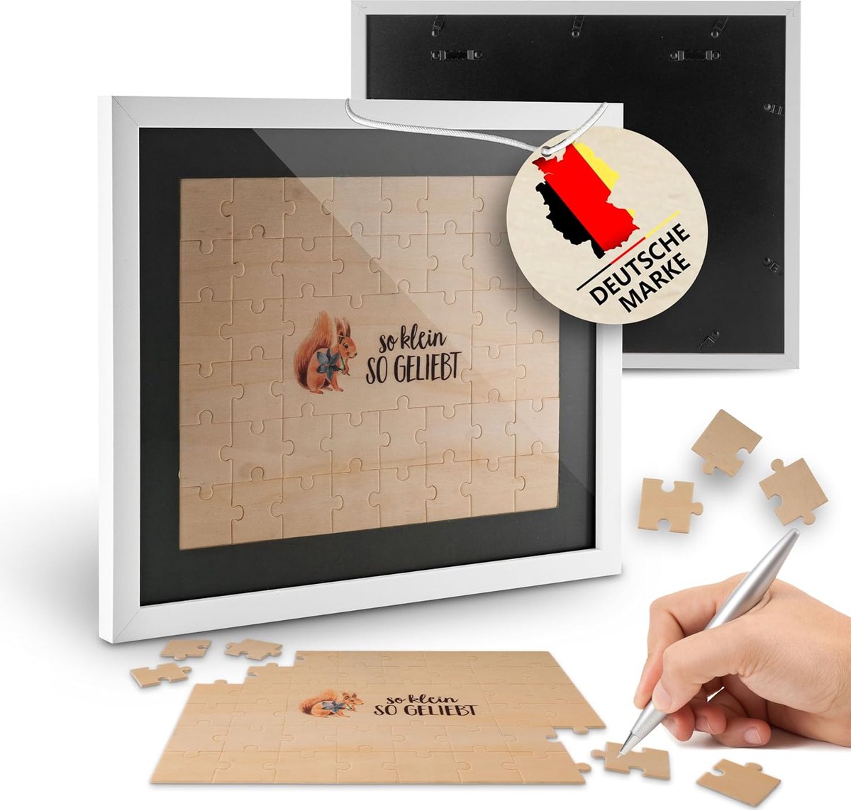 Puzzle picture frame as guest book and fun memory - deco baby shower girls and boys - ShopVlot