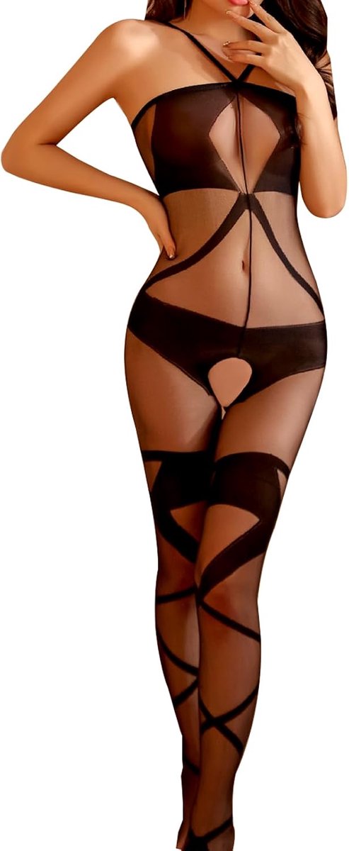 Lingerieset voor dames - Sexy mesh body - Openingen - Verleidelijke look - ShopVlot