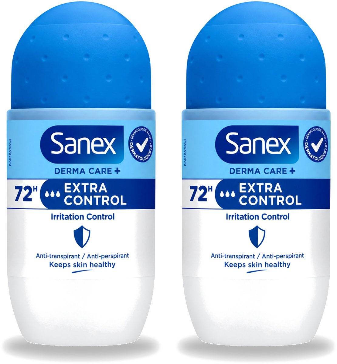 2 x Sanex – Deo Roll-on – Dermo Extra Control – 53 ml - Voordeelverpakking - 2 stuks