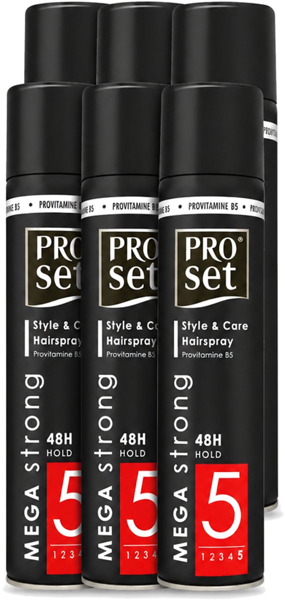 6 x Proset - Haarspray - Mega Strong - 48 uur Werking - 300 ml - Voordeelverpakking - 6 stuks
