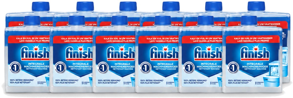 12 x Finish - Vaatwasreiniger - Grote Schoonmaak - Verwijdert Vet & Kalkaanslag - 1 Wasbeurt - Voordeelverpakking - 12 stuks