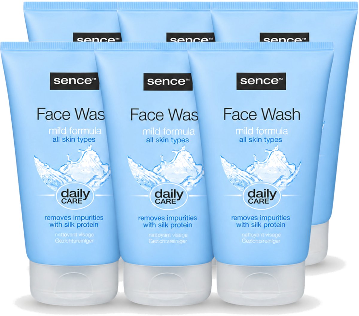 6 x Sence - Alle Huidtypes - Face Wash - Verfrissend - 150 ml - Voordeelverpakking - 6 stuks