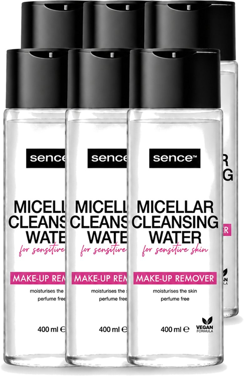 6 x Sence - Gevoelige Huid - Micellair Water - Make-up Remover - 400 ml - Voordeelverpakking - 6 stuks