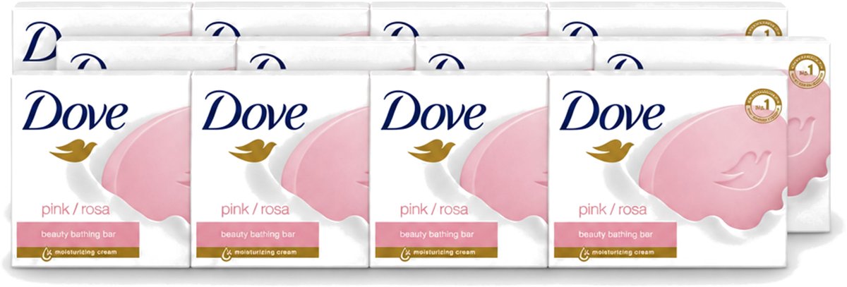 12 x Dove - Zeep - Pink - Hydraterend en Verzorgend - 4 x 100 g - Voordeelverpakking - 12 stuks