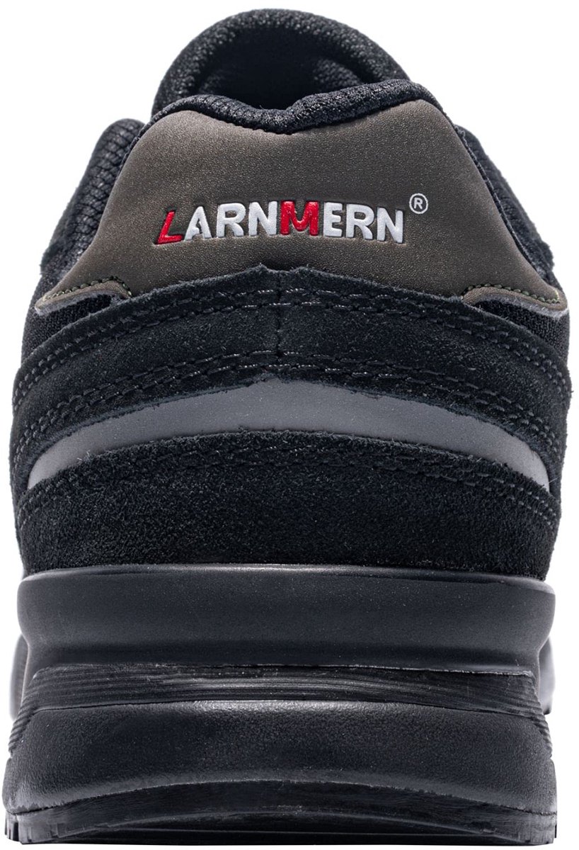 SnelShoppen - Veiligheidsschoenen Heren Werksschoenen Stalen Neus Licht SRC Antislip Sportief Gitzwart Maat 48 EU