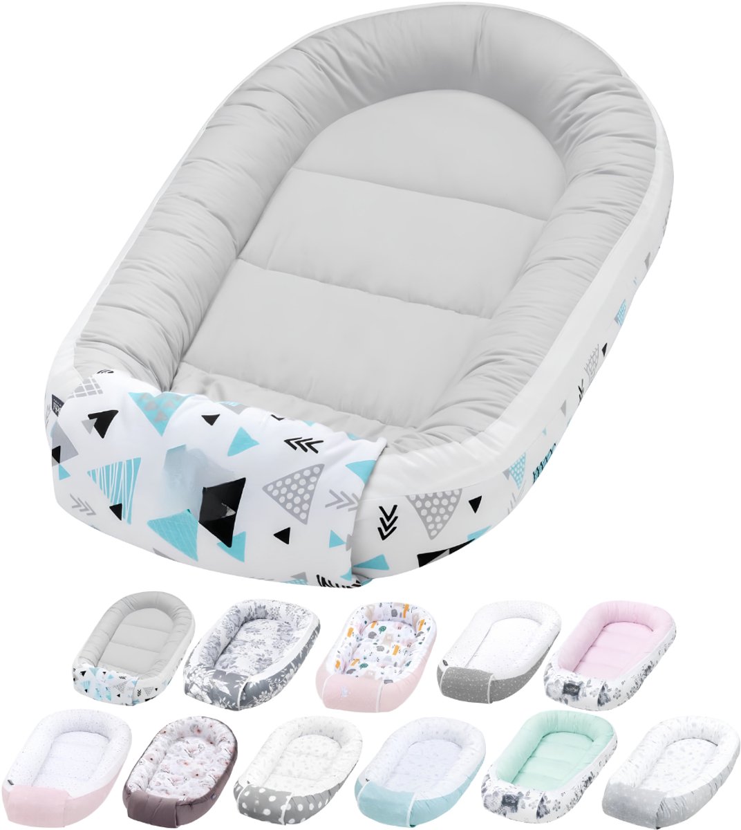 SP® Babynestje - Baby Nestjes - Babynest - Grijs - 90cm x 60cm x 12cm