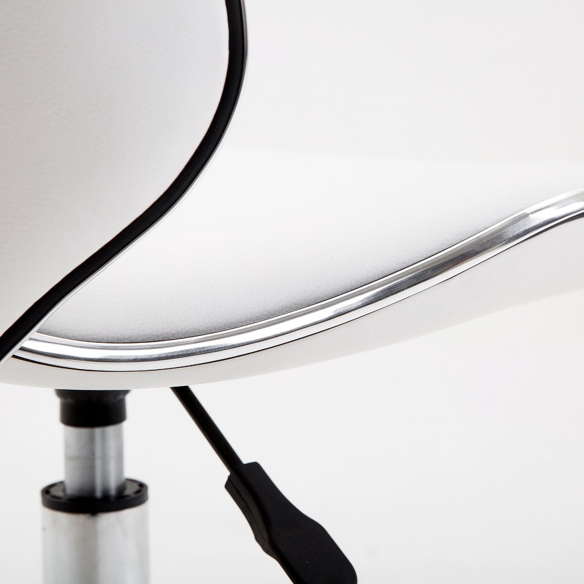 Zadelkruk - in hoogte verstelbaar 44-56 cm, 360° draaibaar, met rugleuning, op wielen, zadelzitting, tot 120 kg, wit, voor salon en kantoor