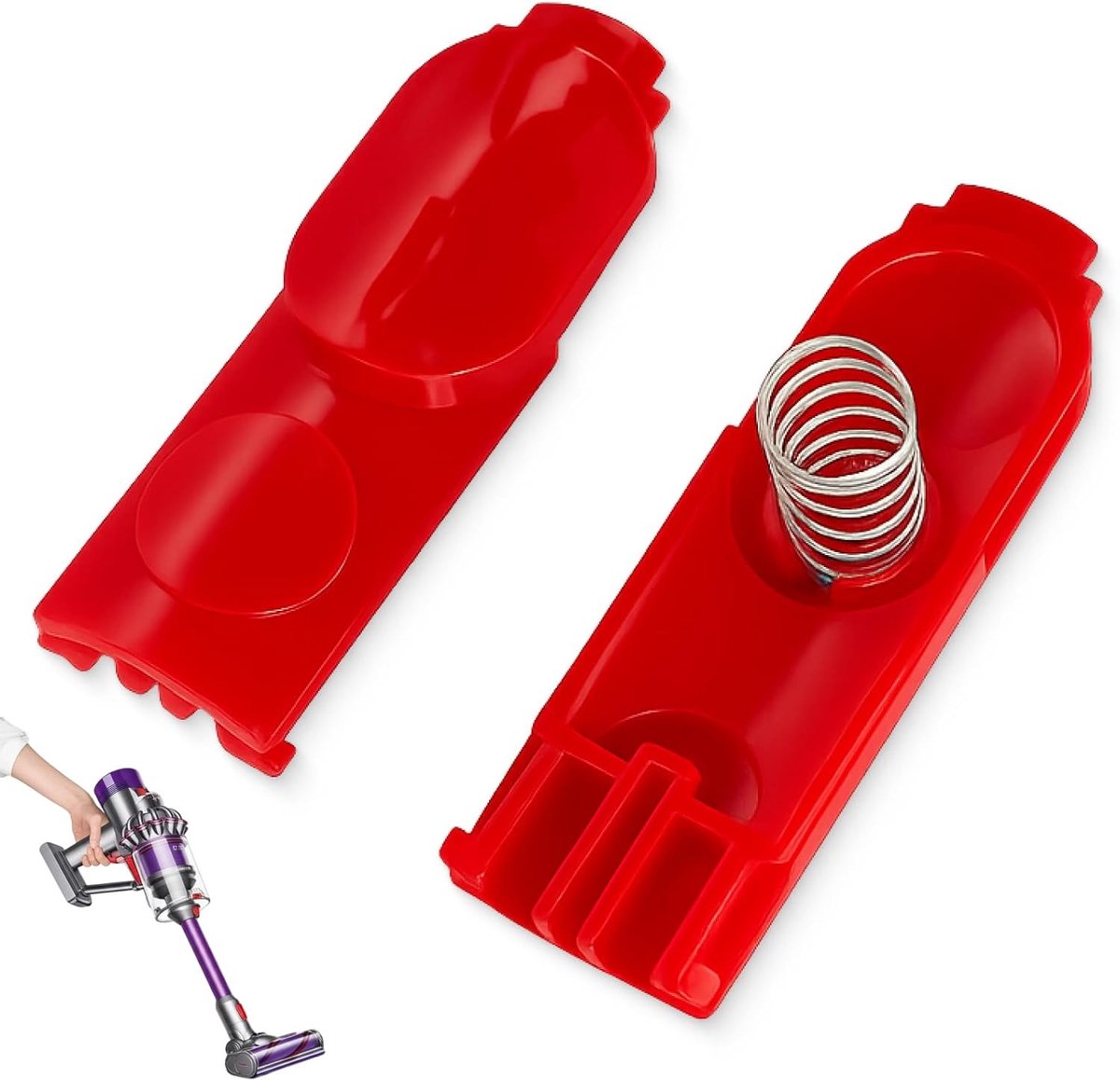 2 Stuks Drukknop met Veer voor Vervanging van Dyson Stofzuigers, Geschikt voor V7, V8, V10, V11 en V15, Eenvoudige Montage, Duurzaam en Betrouwbaar Accessoire voor Stofzuigers