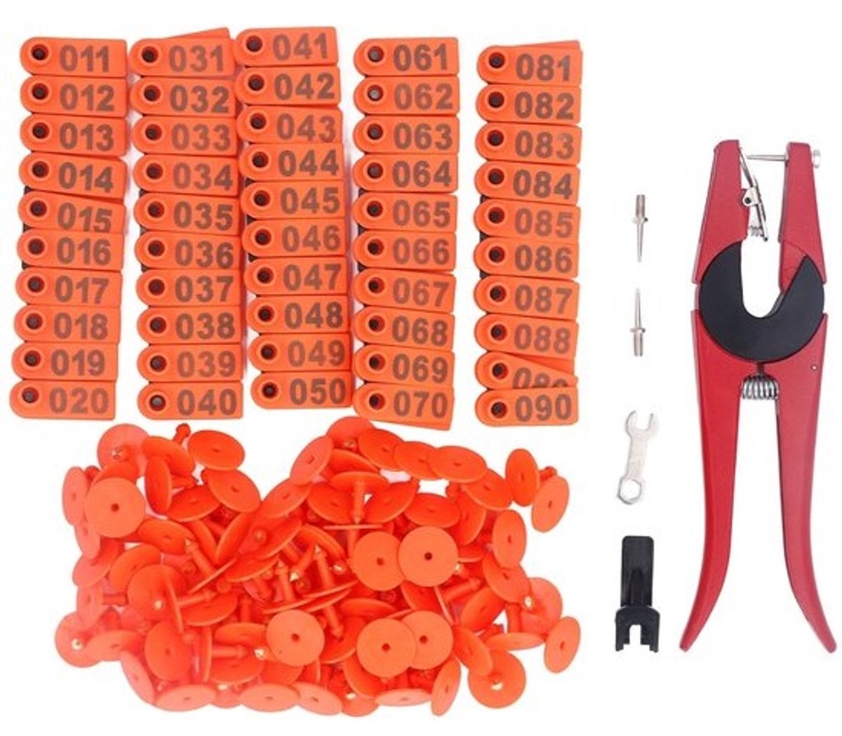 100 sets - vee-oormerken - oormerktangset - veilig