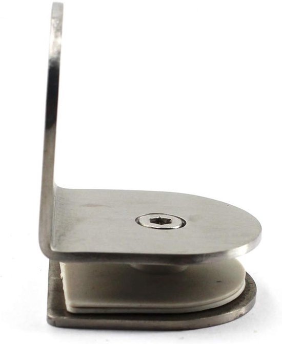 Glasplaatsteun voor Wandmontage - RVS - Geschikt voor 8-12mm Glas - Set van 4 Clips — afbeelding 2