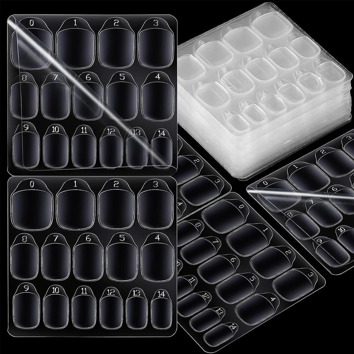 40 Bladen Dubbelzijdige Nagelklever, Transparante Gel Kleurkussens voor Press-On Nagels, Onzichtbare Kleeflaag voor DIY Manicure en Salonaccessoires