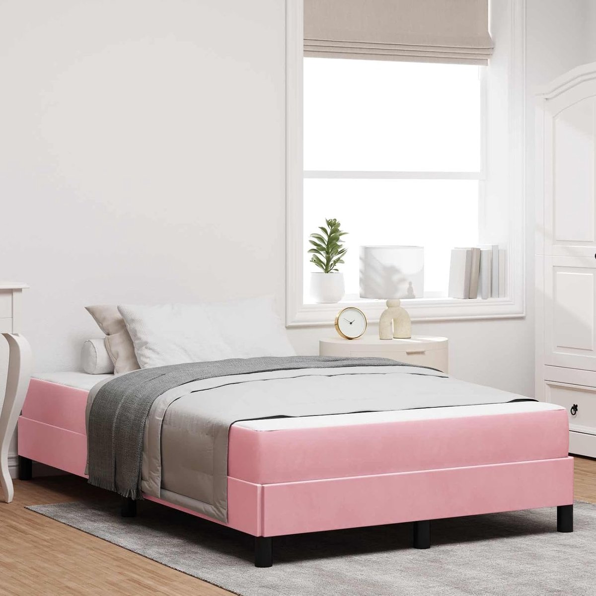Boxspring met matras minimalistisch design Roze 120x190 cm