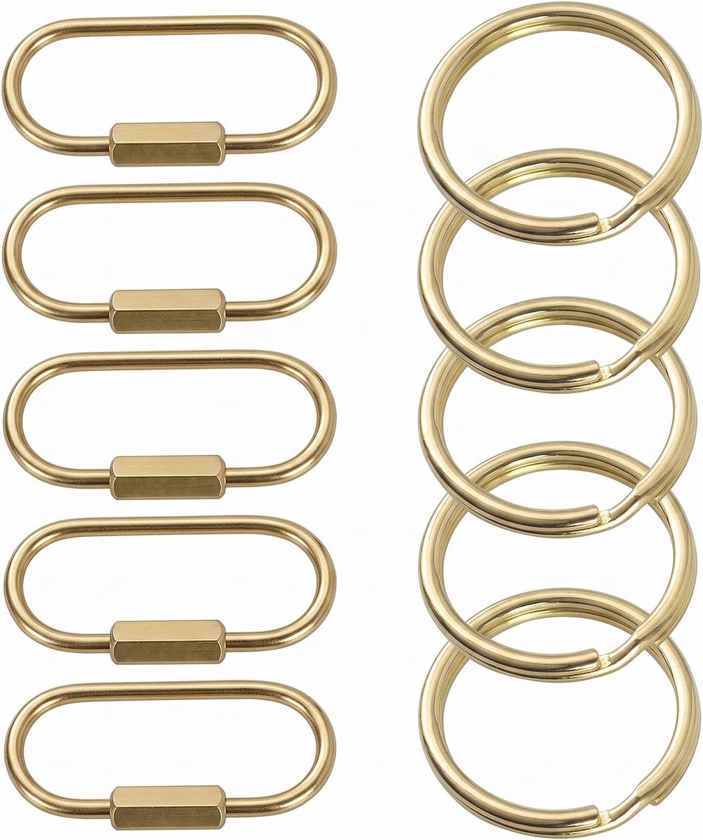 10 stuks schroefkarabijnhaken, verbindingsring, karabijnhaak connector met schroefsluiting, schroefkarabijnhaak voor outdoor, camping, vissen, wandelen
