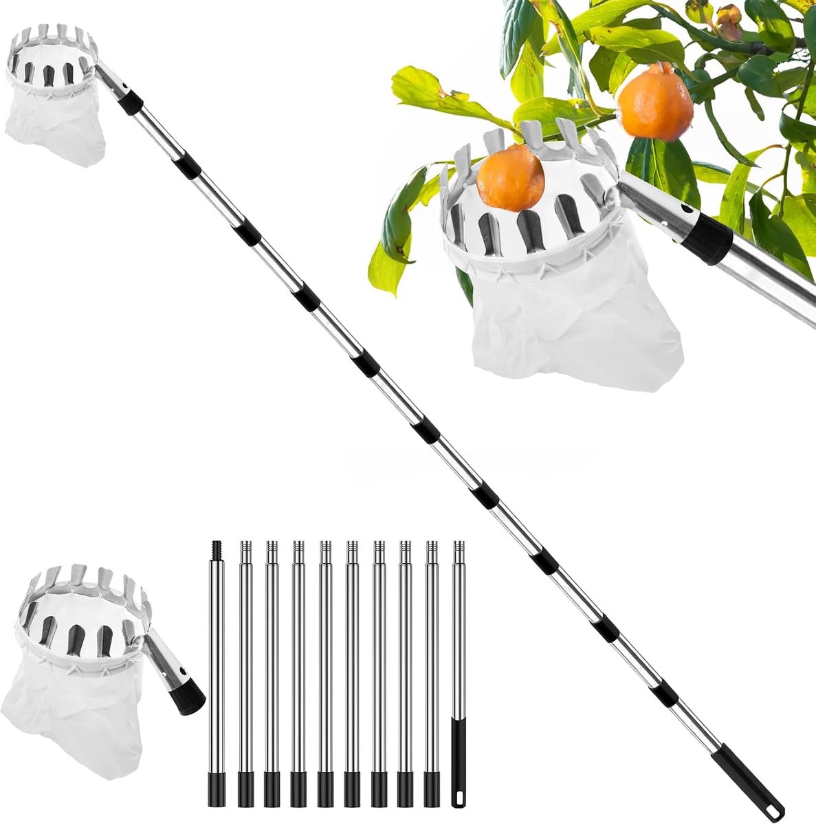 4,2 meter appelplukker, kersenplukker met telescopische steel