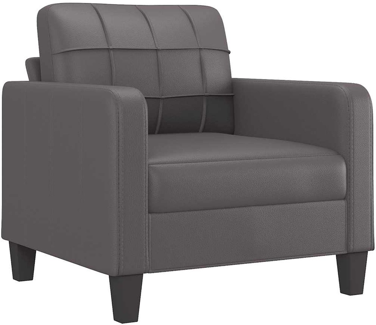 vidaXL Fauteuil - 60 - cm - kunstleer - grijs
