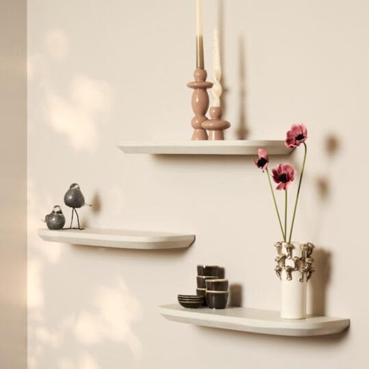 Set Gusta – Set van 3 – Massief Mangohout – 60 x 20 cm – Verkrijgbaar in Zwart, Bruin, Licht Mango en Zand (Beige/zand)