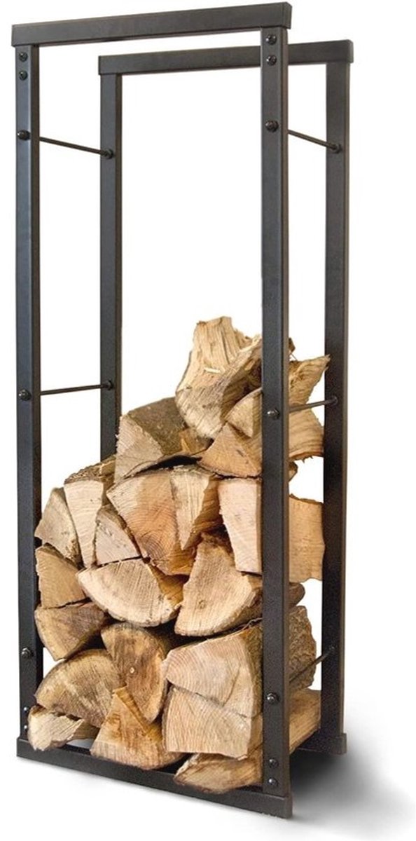Brandhoutrek - 100 x 60 cm - metalen opslagplank voor buiten en binnen