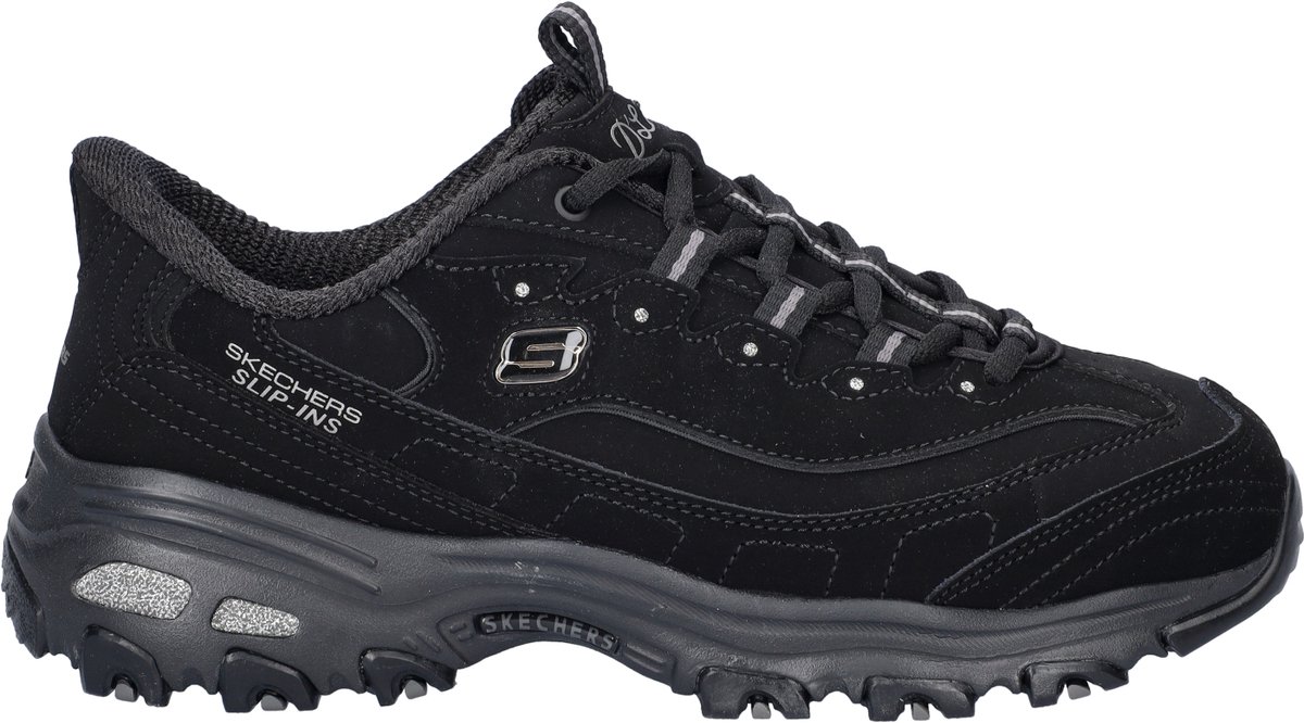 Skechers Hands Free Sip-Ins D'Lites dames sneaker - Zwart - Maat 38