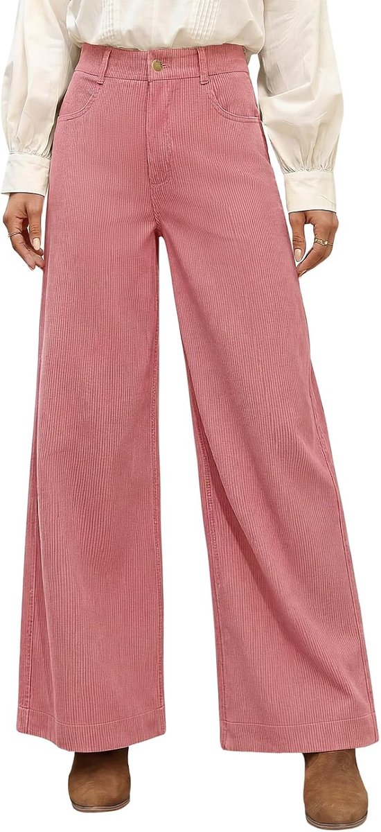 Broek voor dames, wijde pijpen, elegante vrijetijdsbroek
