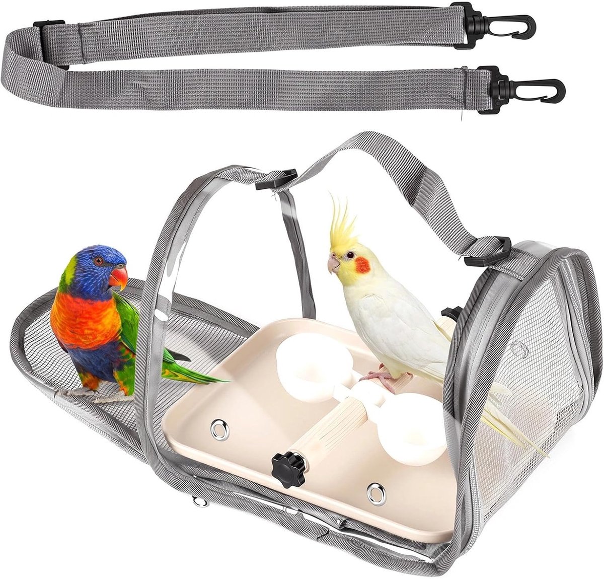 Opvouwbare en Ademende Transportbox voor Vogels - Geschikt voor Wellensittichen (Grasparkieten) - Draagbare Reiskooi voor Kleine Vogels