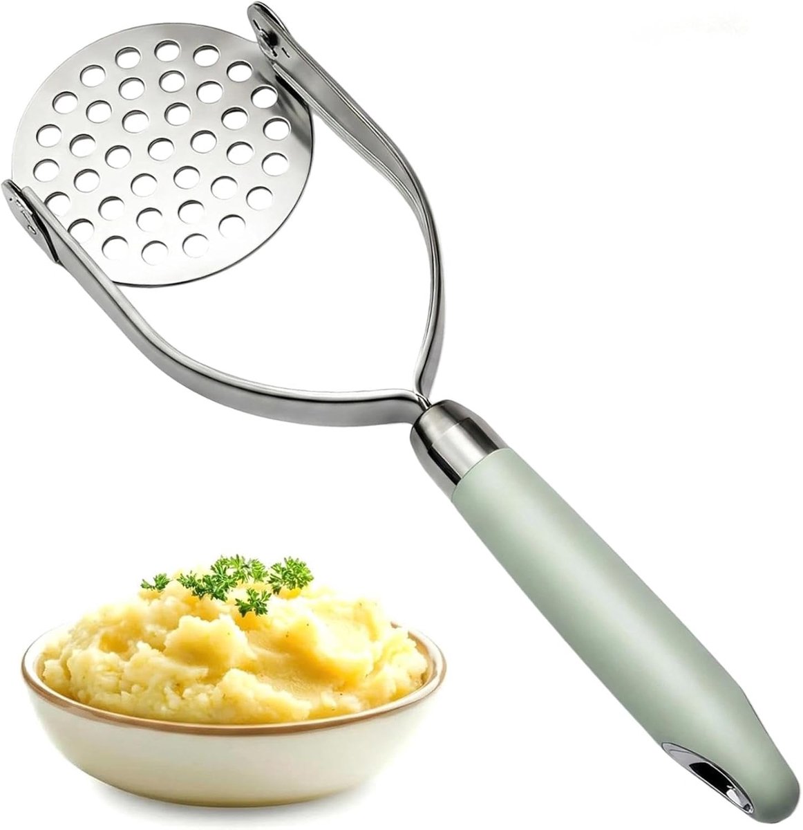 Aardappelstamper van roestvrij staal, opvouwbaar