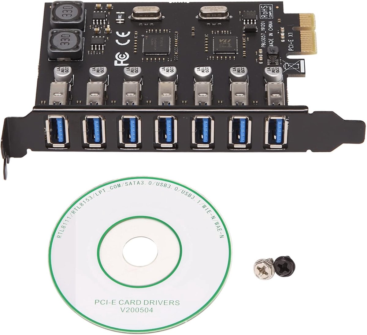 Adapter for Extension Card, USB 3.0, PCI-E, Hub Adapter to 7 External Controller, PCI-E, PCI Card for Desktop - ShopVlot