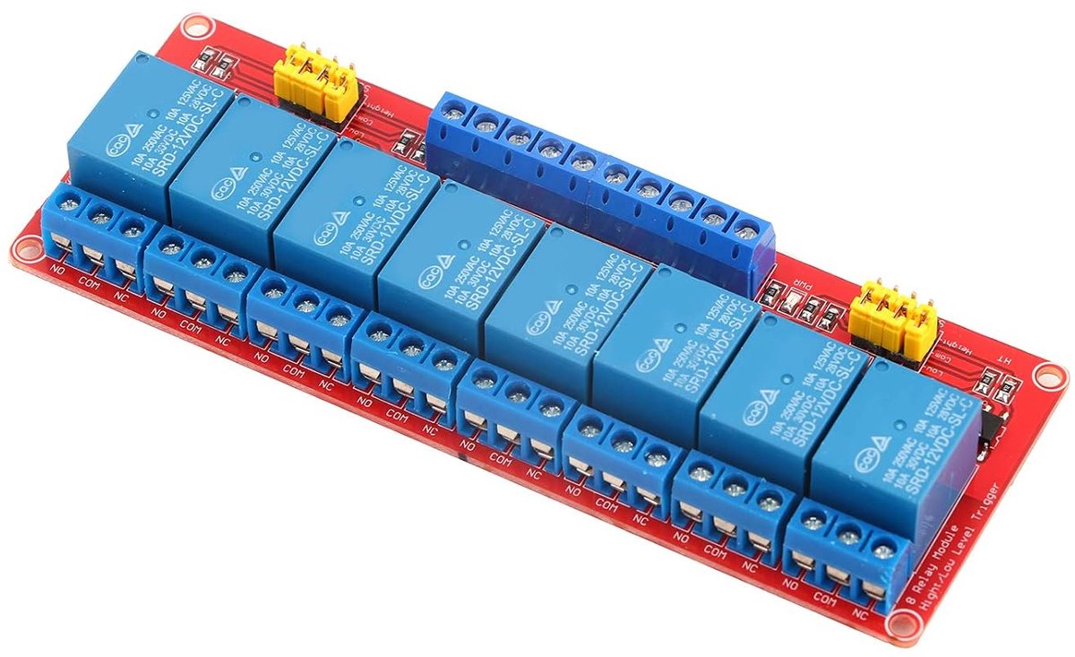 DEWIN Relay Module, 8 Channel Optocoupler Relay Module Card High and Low Trigger(12V) - ShopVlot