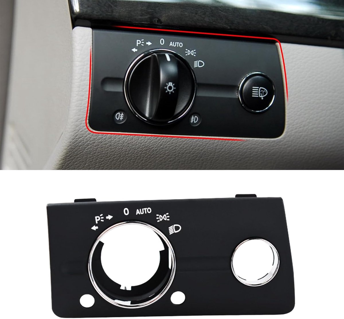 TTCR-II Compatible with headlight switch cover Mercedes Benz E class W211 2003-2008, headlight switch panel - ShopVlot