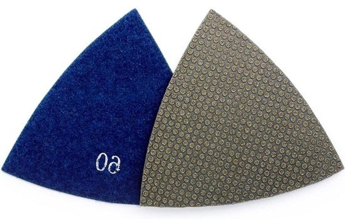 Diamanten polijstpads - Driehoekige schuurpads - Voor het bewerken van steen - 100% diamant - 3 inch - Grijs