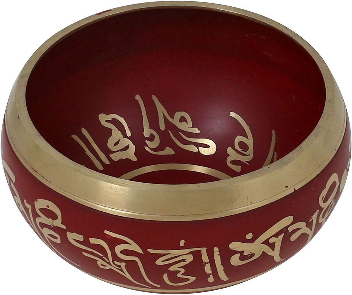 Klankschaalset - Tibetaanse Klankschaal voor Meditatie Yoga Chakra Genezing en Ontspanning Mindfulness en Stressverlichting Spirituele Geschenken - Rood