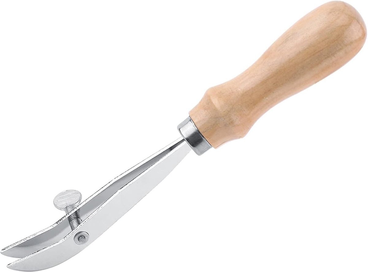 Lederen Edger Creaser met Houten Handvat Professionele Rand Druk Skiën Werken Tool voor DIY Lederen Craft