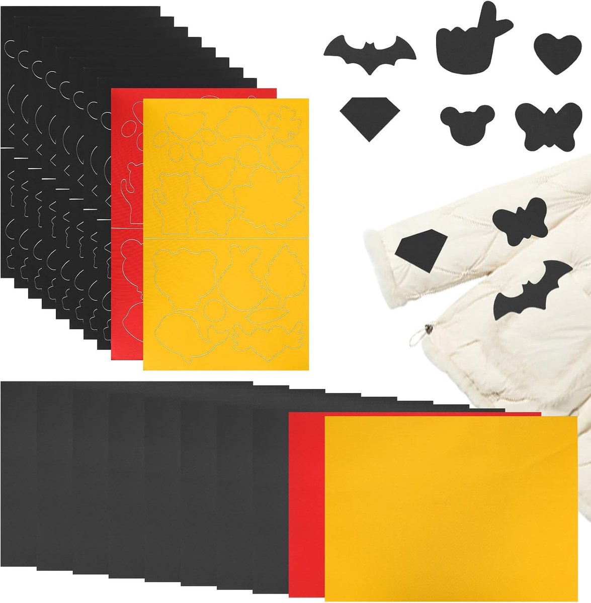 12 Zelfklevende Downjackt Reparatiepleisters - Waterdichte Nylon Patches voor Jassen, Tassen, Tent & Kleding - Eenvoudig aan te brengen Reparatieset voor Gaten & Scheuren