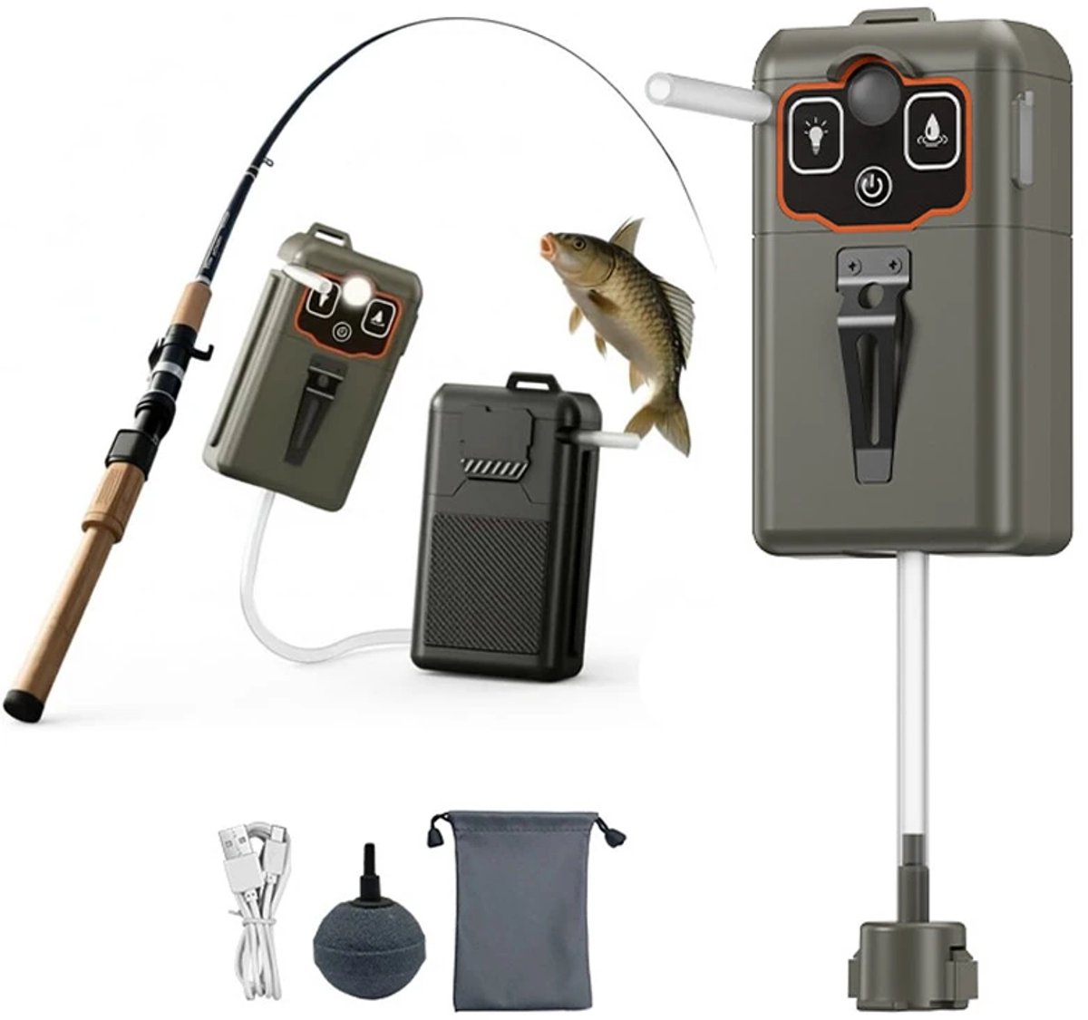 Draagbare Elektrische Wateroverdrachtspomp - Stille Airlive Aera USB Oplaadbare Zuurstofpomp - Geschikt voor Aasemmer van 5 tot 100 Gallon