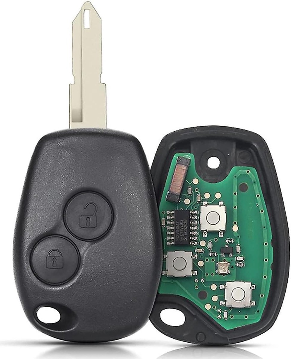 Afstandsbediening met elektronische programmering, compatibel met Kangoo Modus Clio Master Scénic Logan Trafic Sandero Duster Vivaro Movano Megane Laguna Espace 2 toetsen 434 MHz PCF7946