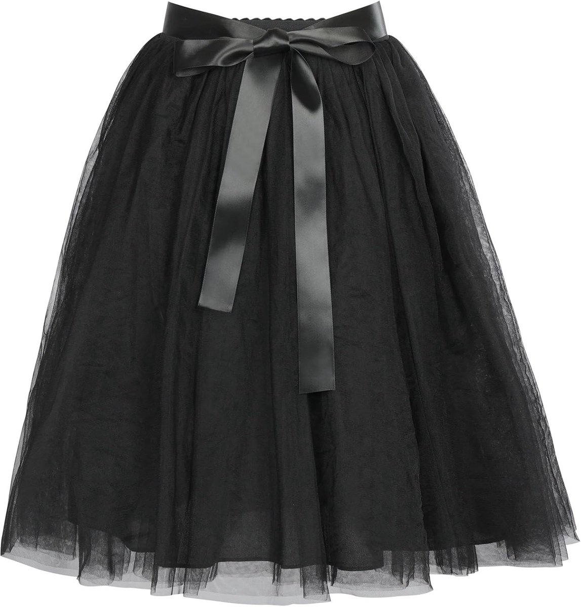Rok voor dames, knielang, jaren 50, vintage, tule rok, onderrok, elastische hoge taille, voor eindexamenbal, avondjurk, bruidsjurk, dansjurk, baljurk, lang, retro feestkostuum