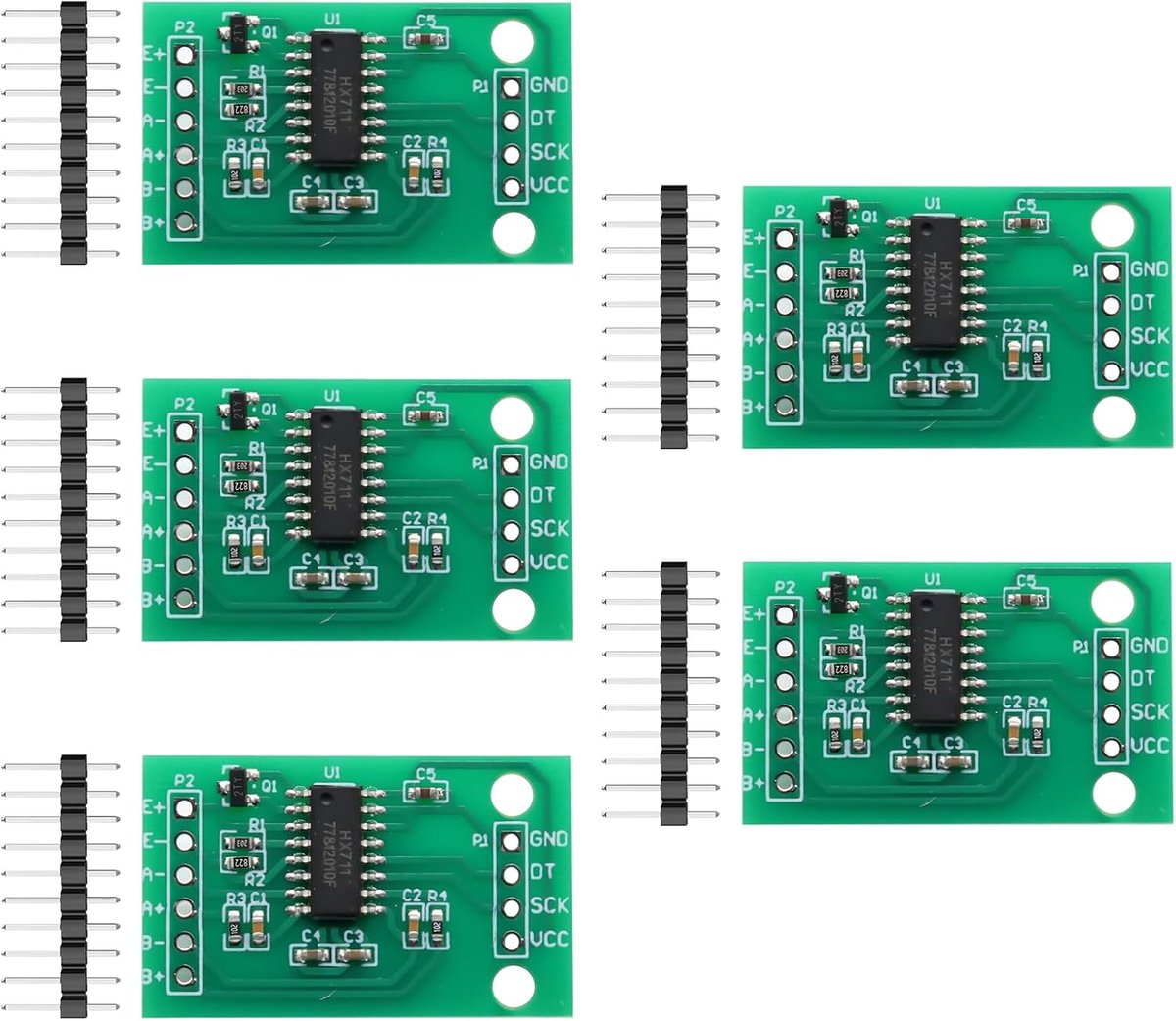 Hx711 Binghe 5 stuks Weighing Sensor Module HX711 24 bit A/D-module zeer nauwkeurige weegsensor compatibel met Arduino
