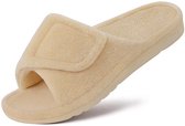 Olanly - Unisex slippers – Koraal fluwelen slippers – Orthopedische slippers – Open schoenen– beige – 39 - Geschikt voor voetlengte van 24,5 cm