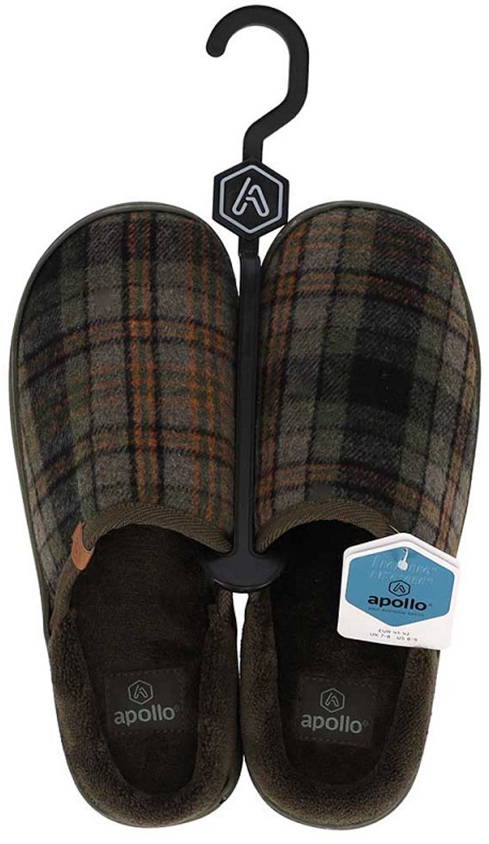 Apollo home slipper - heren - groene ruit - argyle - maat 45/46