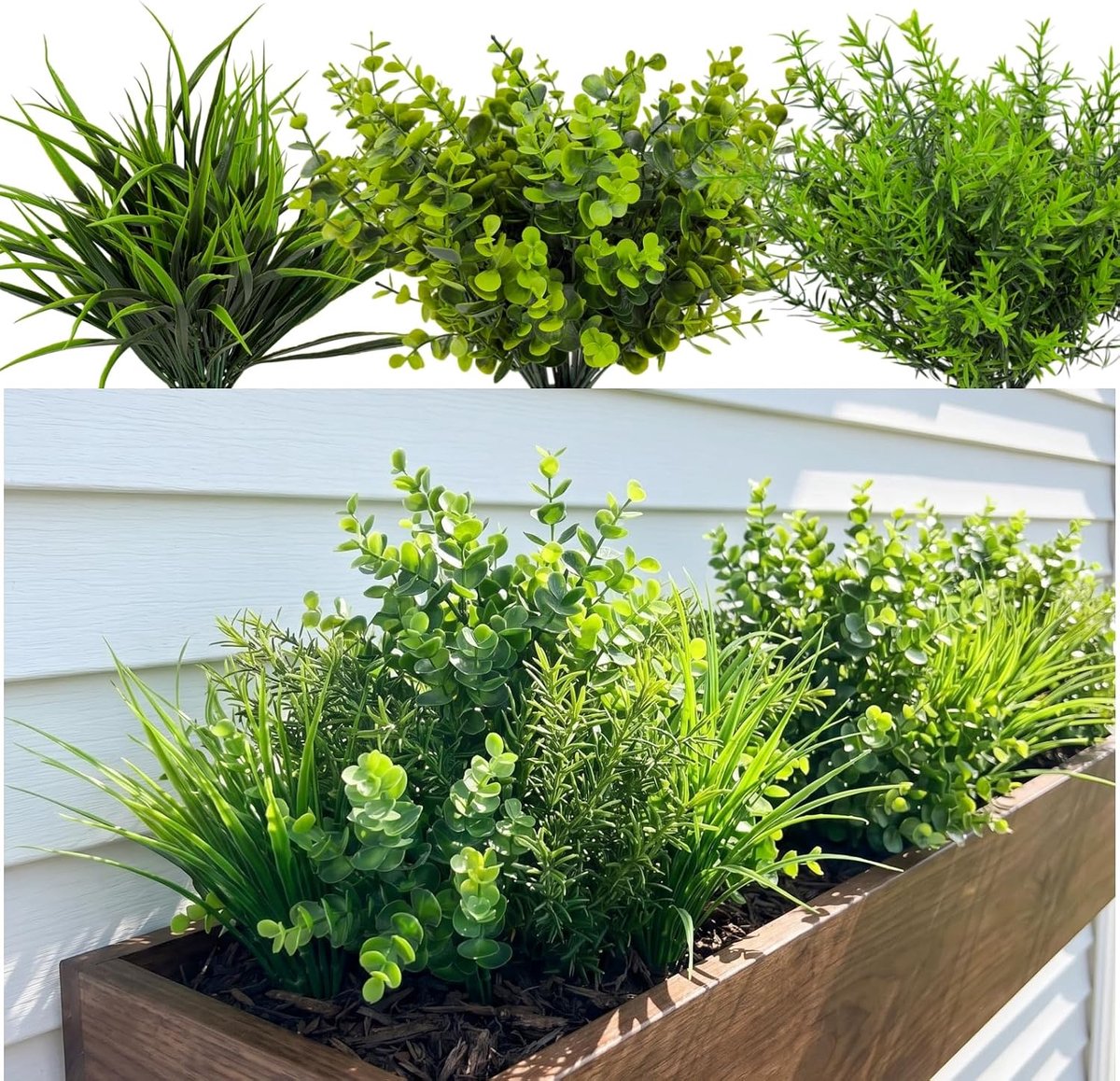 Kunstplanten zoals echt 18 stuks kunstplanten buiten kunstmatige balkonplanten groen kunstgrassen UV-bestendige - ShopVlot